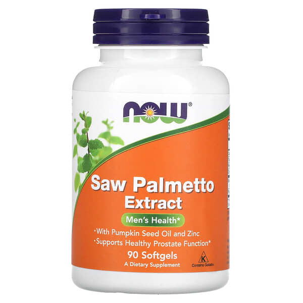 Now Foods, Saw Palmetto Extract, With Pumpkin Seed Oil and Zinc, 160 mg, 90 Softgels