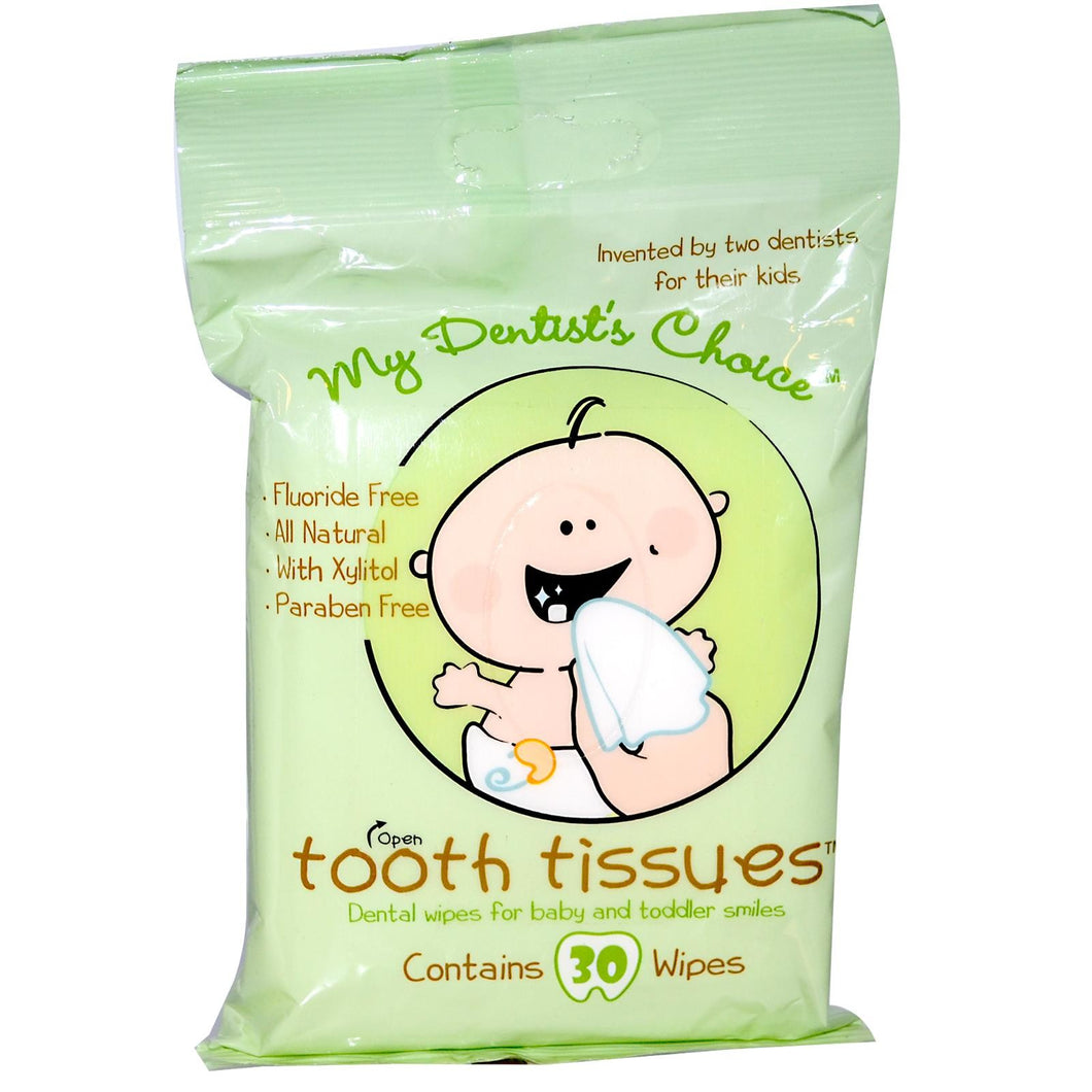 Tooth Tissues, My Dentist's Choice, Dental Wipes for Baby & Toddler Smiles, 30 Wipes