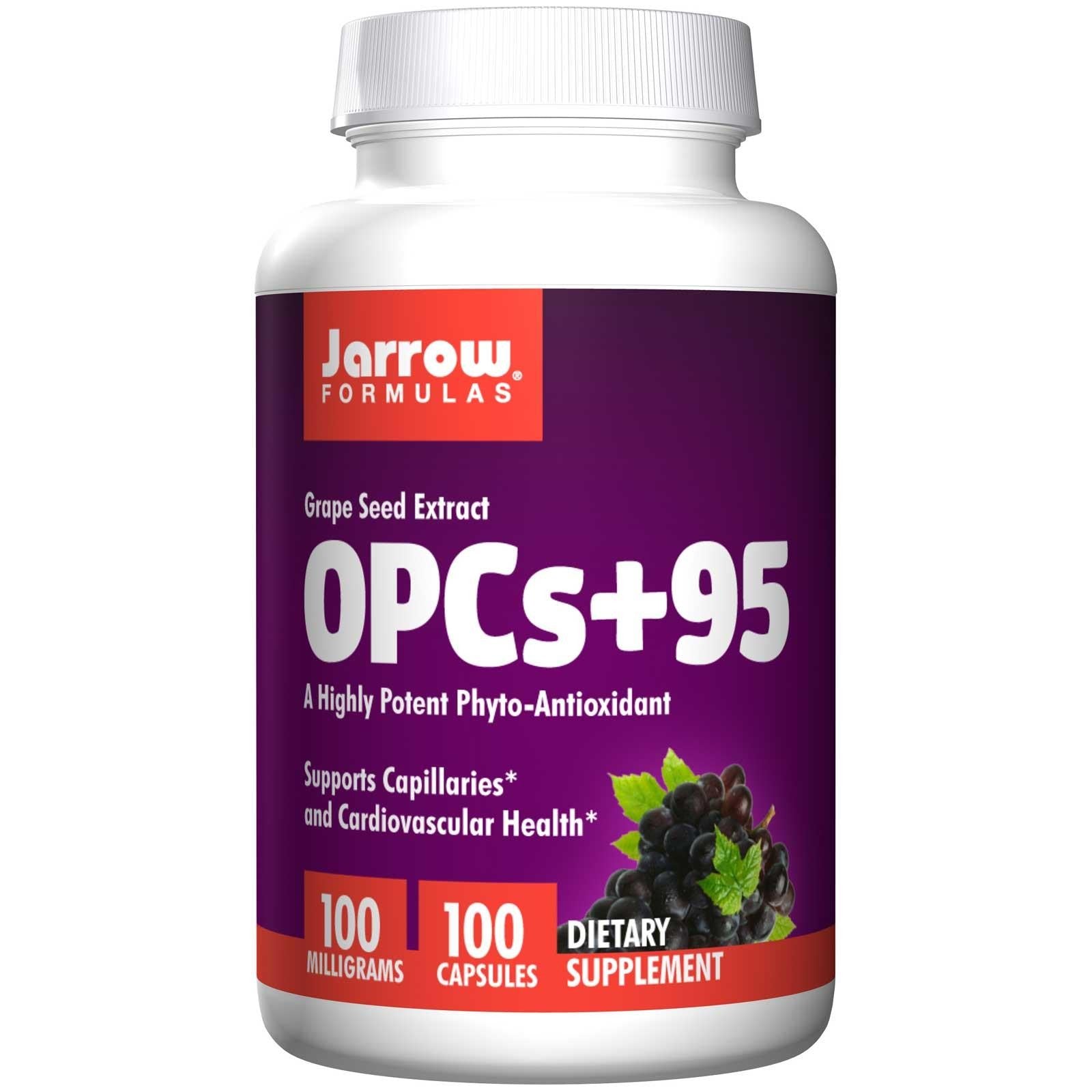 Jarrow Formulas, OPC + 95, Grape Seed Extract, 100 mg, 100 Capsules