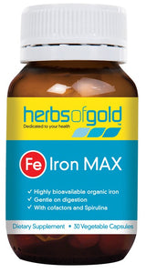 Herbs Of Gold Iron Max 30 Vcaps - Dietary Supplement