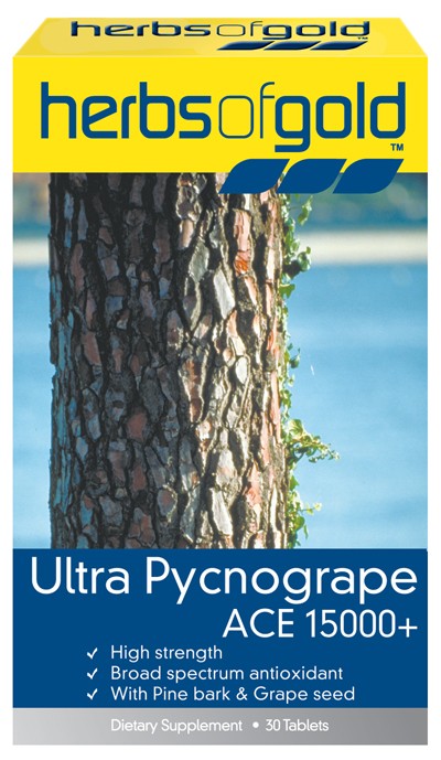 Herbs of Gold, Ultra Pycnogrape ACE 15000 +, 30 Tablets