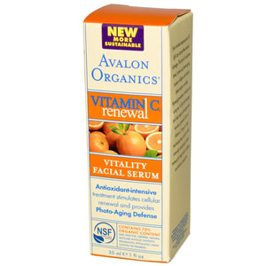 Avalon Organics, Vitamin C Renewal, Vitality Facial Serum, 30ml
