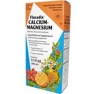 Flora, Salus-Haus, Floradix, Calcium, Magnesium, with Zinc, Vitamin D & Herbs, 500 ml