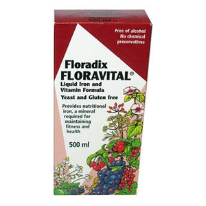 Flora Salus-Haus Floradix Floravital Liquid Iron & Vitamin Formula Yeast & Gluten Free 500 ml 17 fl oz