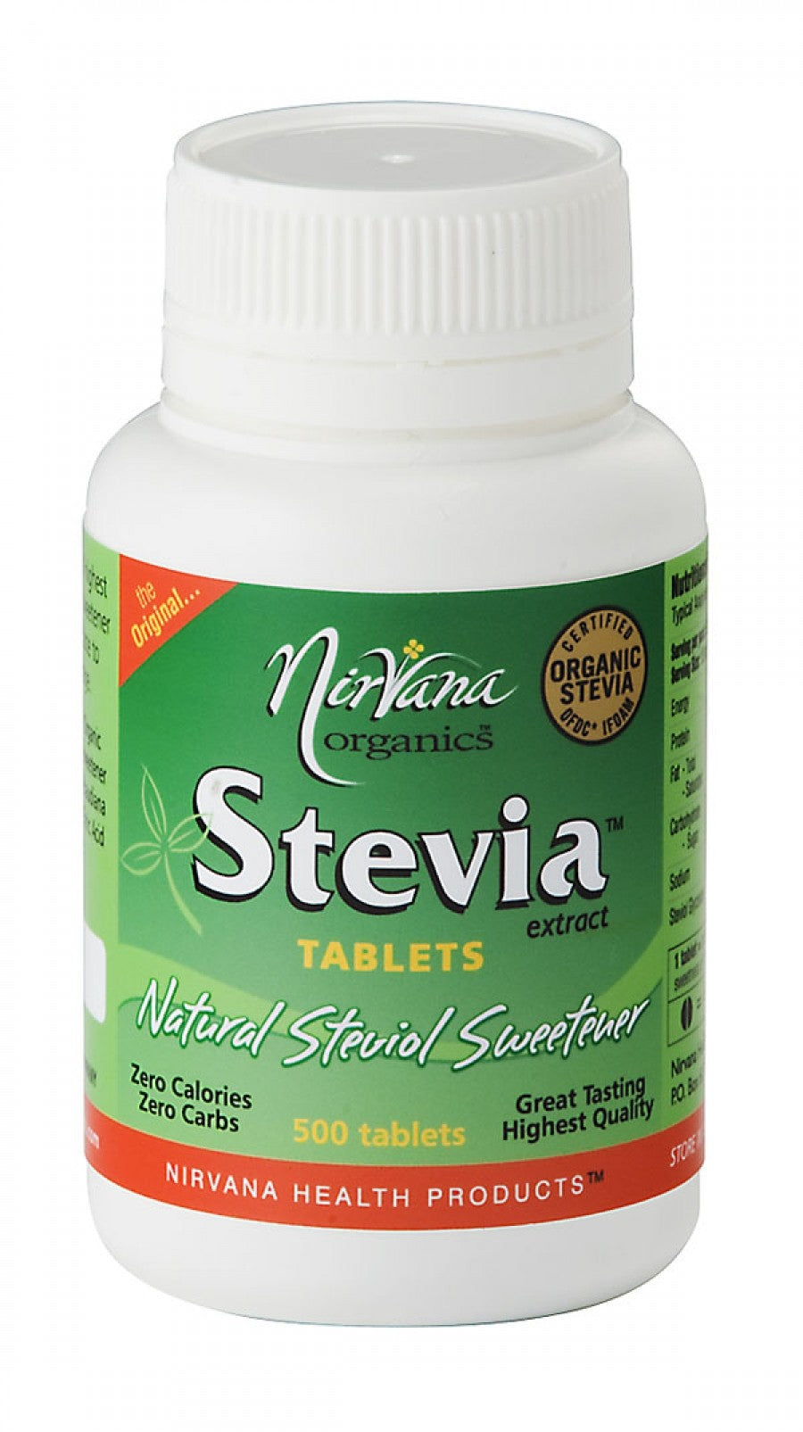 Nirvana Organics, Stevia Extract, 500 Tablets