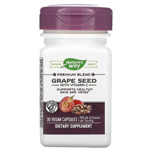Load image into Gallery viewer, Nature&#39;s Way, Premium Blend, Grape Seed with Vitamin C, 100 mg, 30 Vegan Capsules