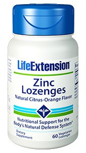 Life Extension, Zinc Lozenges, Natural Citrus-Orange Flavor, 60 Veggie Capsules