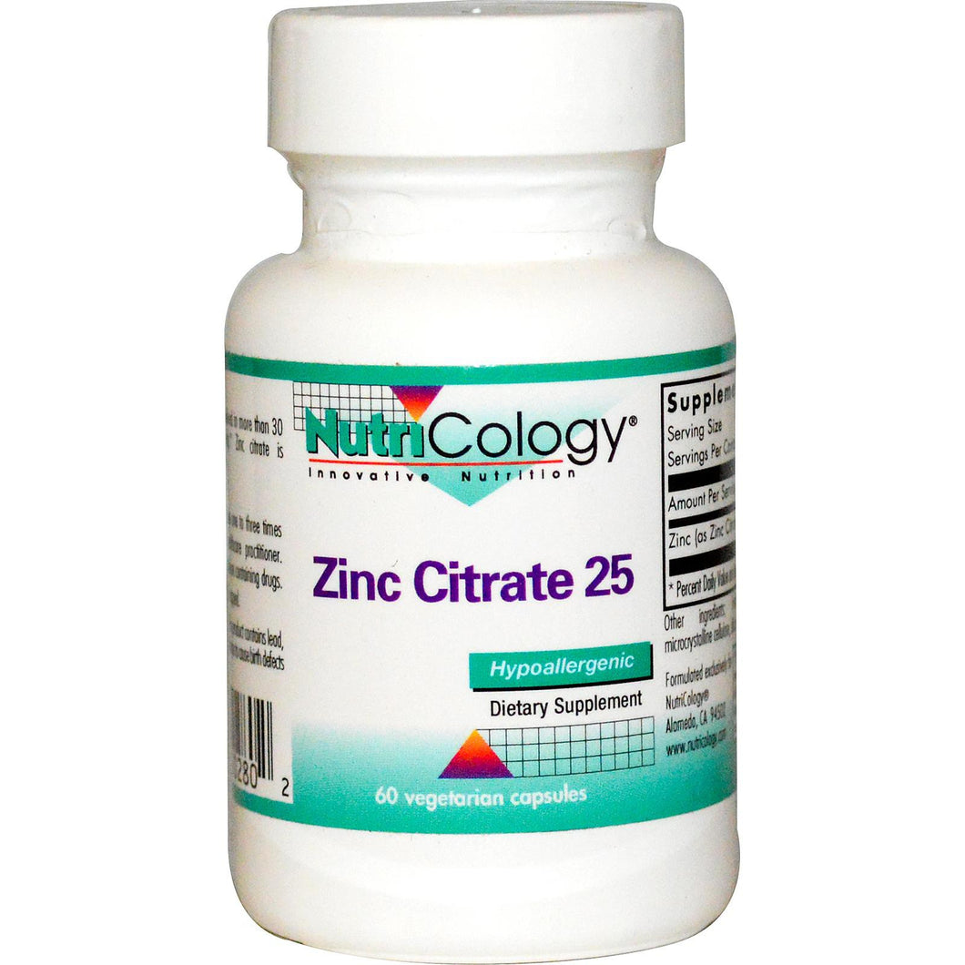 Nutricology, Zinc Citrate, 60 Veggie Capsules