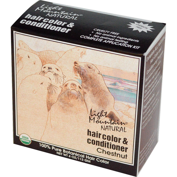 Light Mountain, Organic Hair Color & Conditioner, Chestnut, 113 g, 4 oz