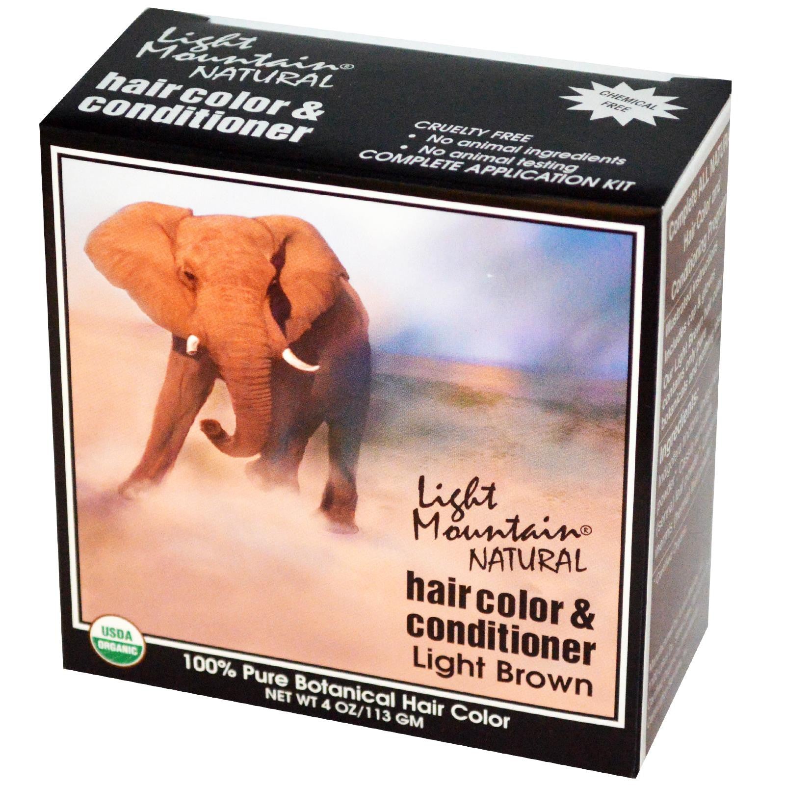 Light Mountain, Organic Hair Color & Conditioner, Light Brown, 113 g, 4 oz
