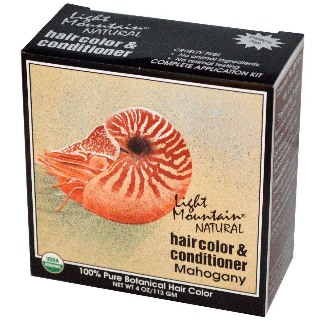 Light Mountain, Organic Hair Color & Conditioner, Mahogany, 113 g, 4 oz