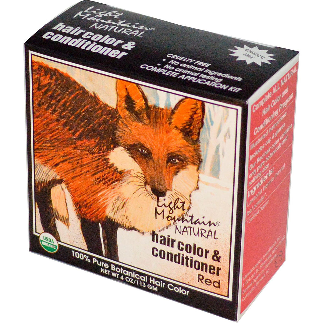 Light Mountain, Organic Hair Color & Conditioner, Red, 113 g, 4 oz