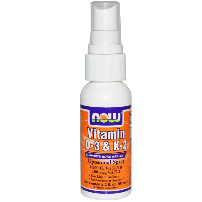 Now Foods, Vitamin D-3 & K-2, Liposomal Spray, 60 ml, 2 fl oz