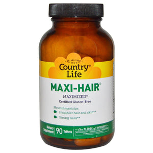 Country Life, Gluten Free, Maxi Hair, 90 Tablets