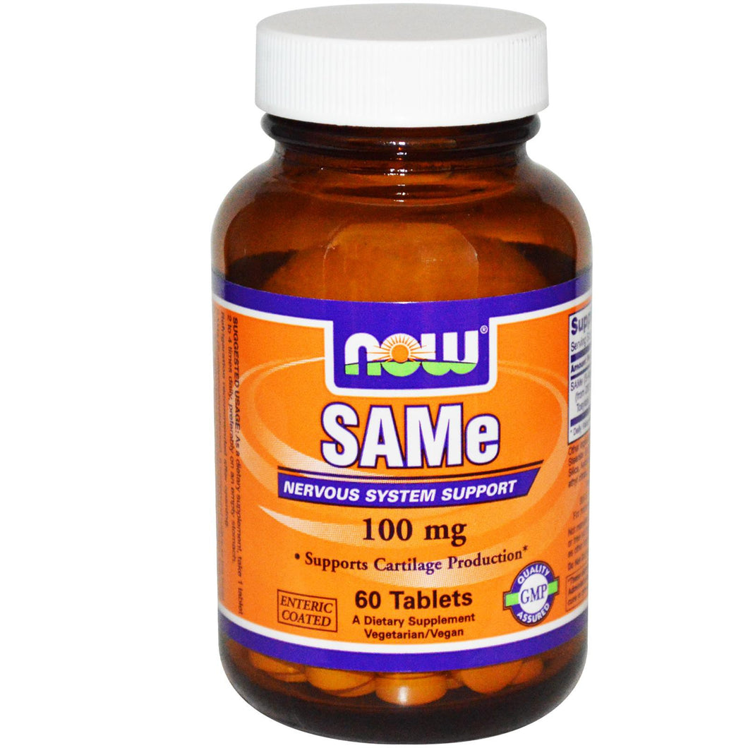 Now Foods, SAMe, 100 mg, 60 Tablets