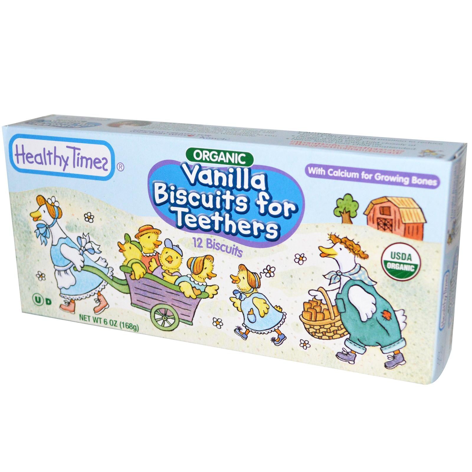 Healthy Times, Organic, Vanilla Biscuits for Teethers, 12 Biscuits, 168 g, 6 oz