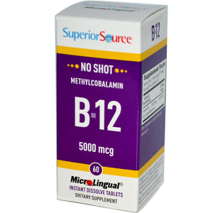 Superior Source Microlingual Methylcobalamin B12 5000mcg 60 Tablets
