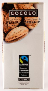 Cocolo, White Almond Chocolate, Organic, 100 g