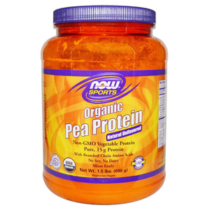 Now Foods Sports Organic Pea Protein Natural Unflavored 680g 1.5 lbs