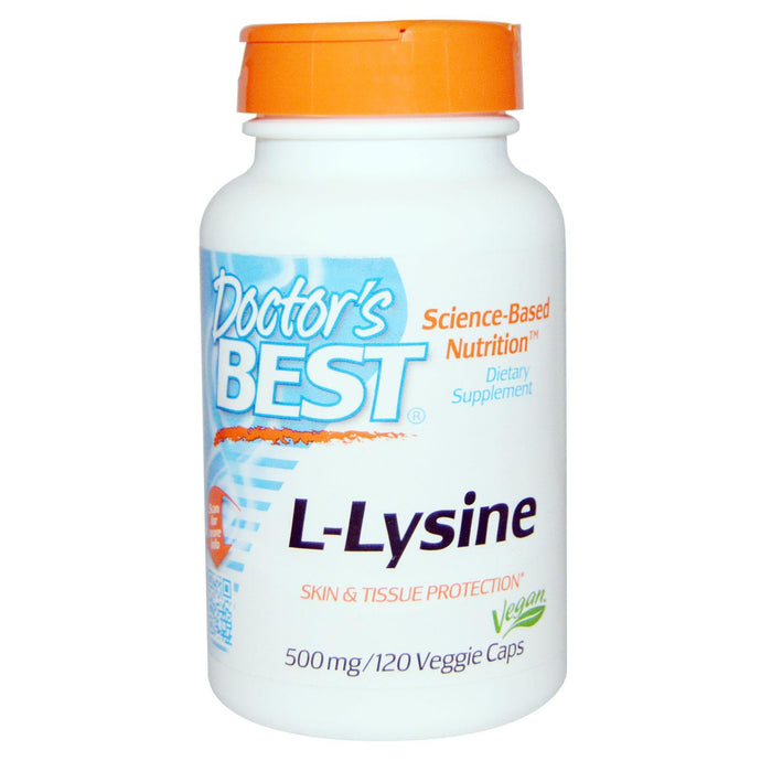 Doctor's Best L-Lysine 500 mg 120 Veggie Capsules - Dietary Supplement