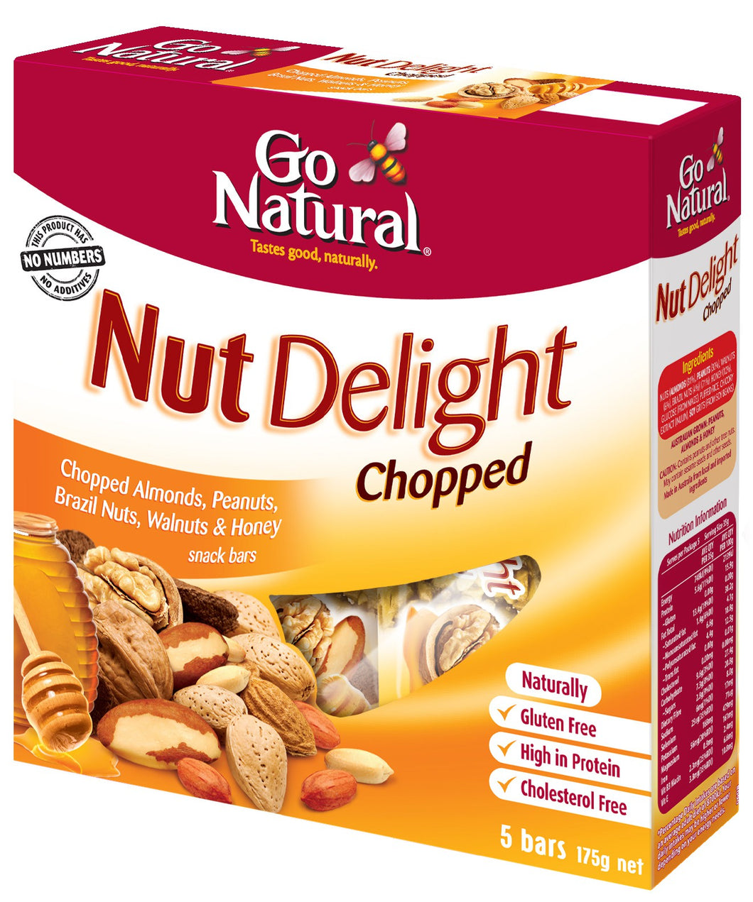 Go Natural, Multi Pack, Chopped, 175 g, 5 Packs X 8 Snack Bars