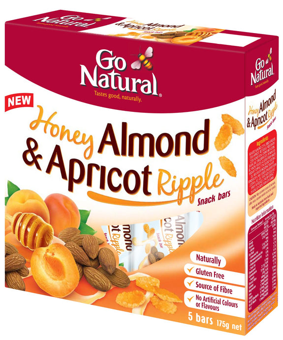 Go Natural, Multi Pack, 175 g, Honey, Almond & Apricot Ripple, 5 Packs X 8 Snack Bars