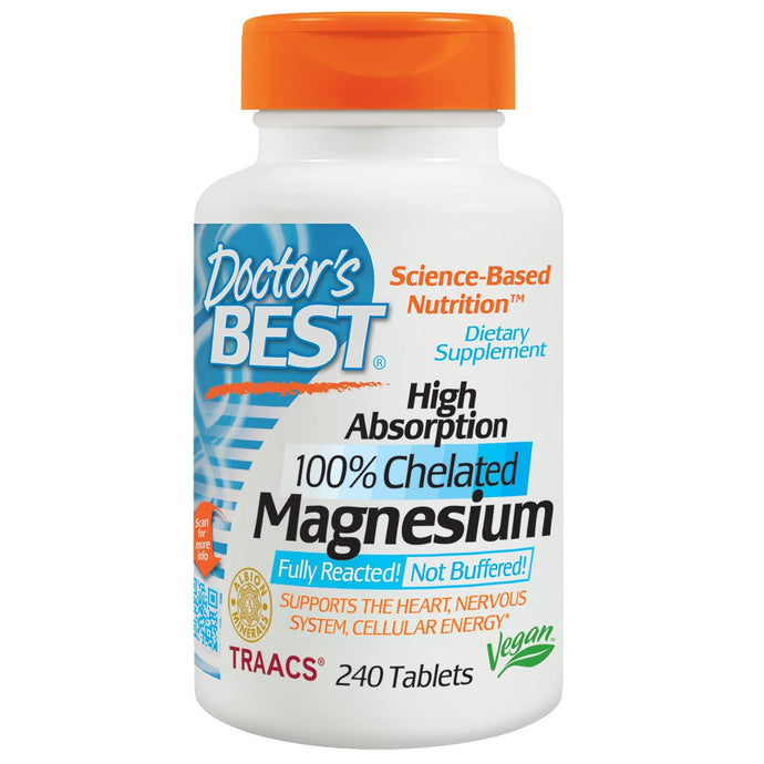 Doctor's Best Magnesium High Absorption 100% Chelated 240 Tablets