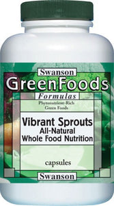 Swanson GreensFoods Formulas Vibrant Sprouts 500mg 60 Veggie Capsules