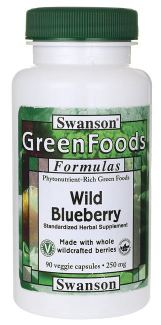 Swanson GreenFoods Formulas Wild Blueberry 250mg 90 Veggie Capsules