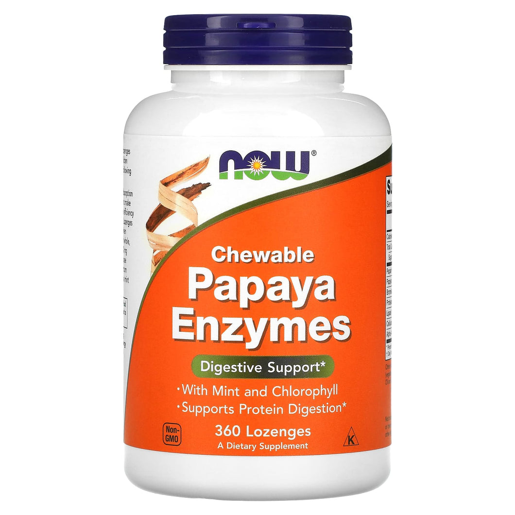 Now Foods, Papaya Enzymes, Chewable, 360 Lozenges