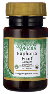 Swanson Superior Herbs Euphoria Fruit (Longan) 20:1 Extract 100mg 60 Veg Capss