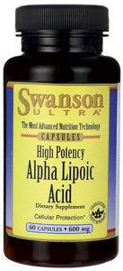 Swanson Ultra Alpha Lipoic Acid 600mg 60 Capsules - Dietary Supplement