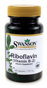 Swanson Premium Vitamin B-2 100mg 100 Capsules