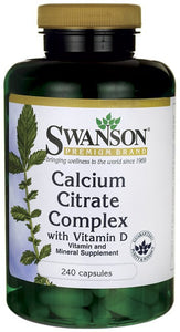 Swanson Premium Calcium Citrate Complex with Vitamin D 240 Capsules