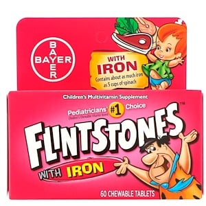 Flintstones Children's Multivitamin with Iron Fruit Flavors 60 Chewable Tablets