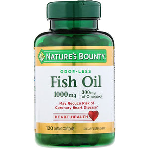Nature's Bounty Odorless Fish Oil 1000mg 120 Coated Softgels