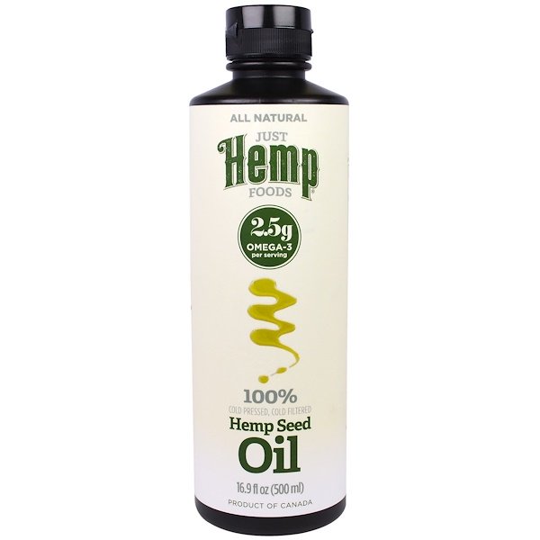 Just Hemp Foods Hemp Seed Oil Cold Pressed 16.9 fl oz (500ml)