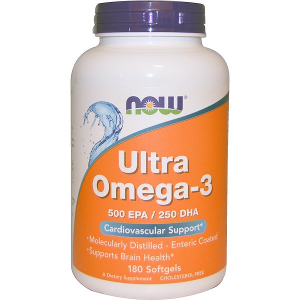 Now Foods Ultra Omega-3, 500 EPA/250 DHA 180 Softgels