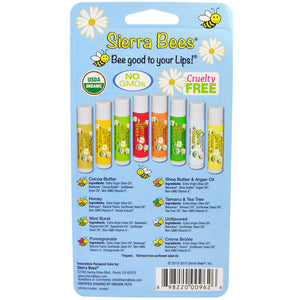 Sierra Bees Organic Lip Balms Combo Pack 8 Pack .15 oz (4.25g) Each