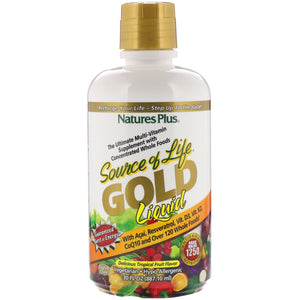 Nature's Plus Source of Life Gold Liquid Tropical Fruit Flavor 30 fl oz (887.10ml)