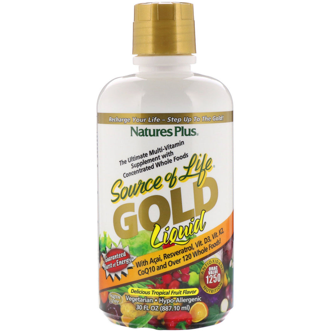 Nature's Plus Source of Life Gold Liquid Tropical Fruit Flavor 30 fl oz (887.10ml)