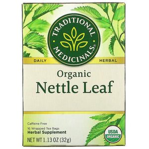 Traditional Medicinals Organic Nettle Leaf Caffeine Free 16 Wrapped Tea Bags 1.13 oz (32g)