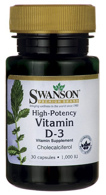 Swanson Premium High Potency Vit D-3 1,000 IU 30 Capsules