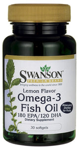Swanson Premium Lemon Flavour Omega-3 Fish Oil 30 Softgels