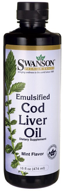 Swanson Premium Emulsified Cod Liver Oil (Mint) 474ml