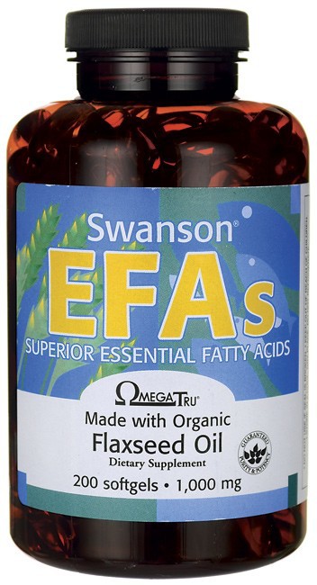 Swanson EFAs Flaxseed Oil (OmegaTru) 1000mg 200 Softgels
