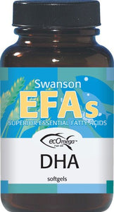 Swanson EFAs EcOmega DHA Fish Oil 100mg 60 Softgels