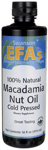 Swanson EFAs 100% Natural Macadamia Nut Oil, Cold Pressed 474ml