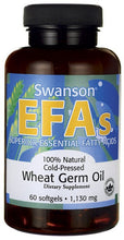 Load image into Gallery viewer, Swanson EFAs 100% Natural Cold-Pressed Wheat Germ Oil 60 Softgels