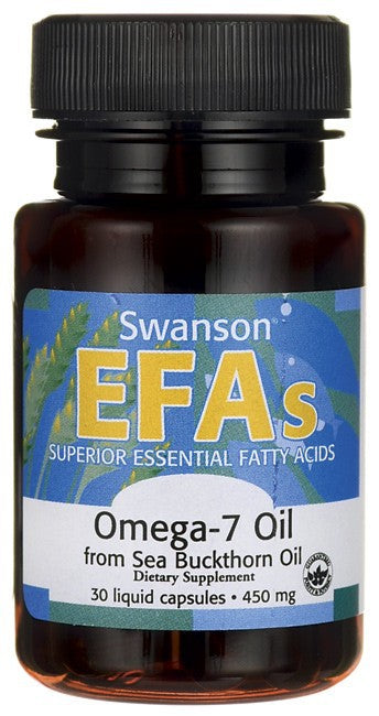 Swanson EFAs Omega-7 Oil From Sea Buckthorn Oil 450mg 30 Liquid Caps